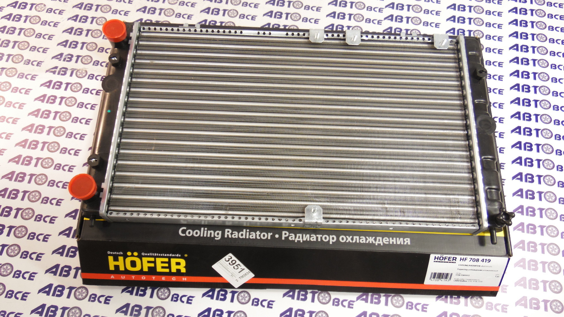Радиатор основной (охлаждение) ВАЗ-1118-1117-1119 (без кондиционера) HOFER